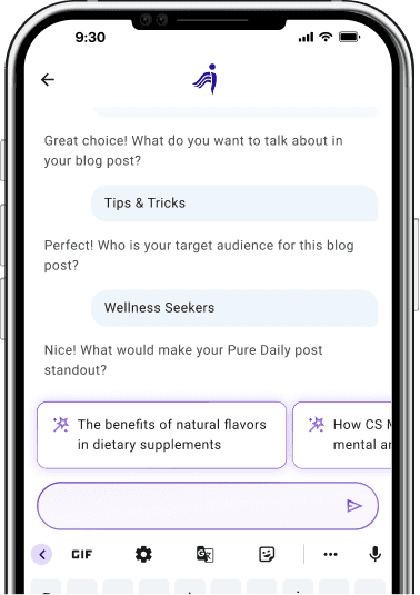 Create content screen